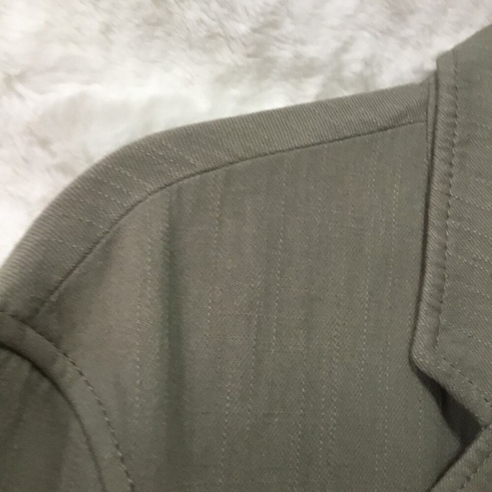 Zara Olive Green Linen Blend Button Over-Sized Blazer - Picture 3 of 14